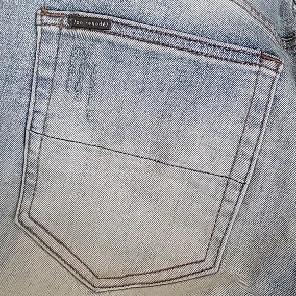 SERENEDE Patchwork Streetwear Earth Tone Serenity Prayer Distressed Skinny Jeans - Picture 9 of 16